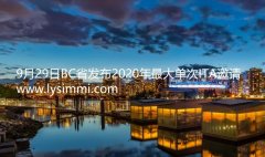 2020年9月29日卑诗BCPNP省发布本年度最大雇主技术移民EOI- ITA